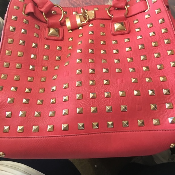Handbags - Large studded leather bag